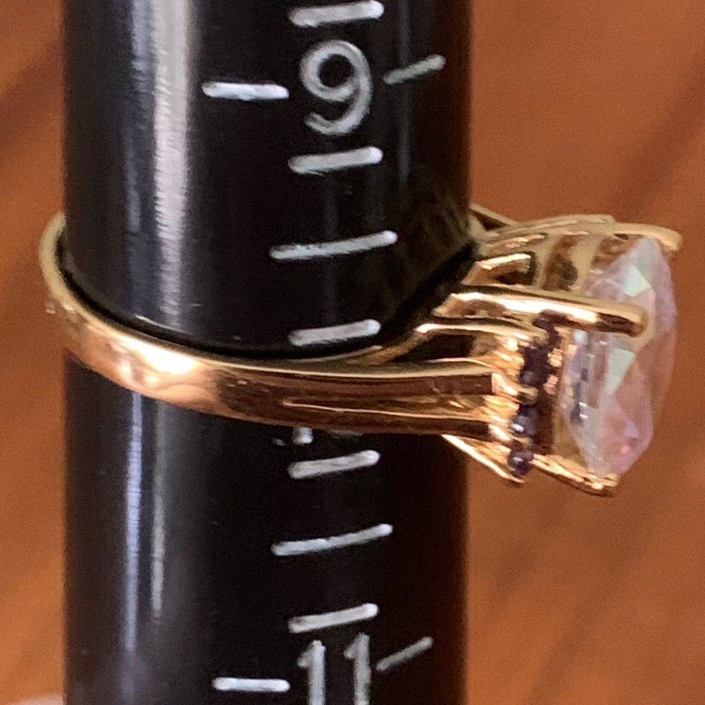 Technibond Mystic Topaz Ring Purple Stone Accents - Picture 5 of 5